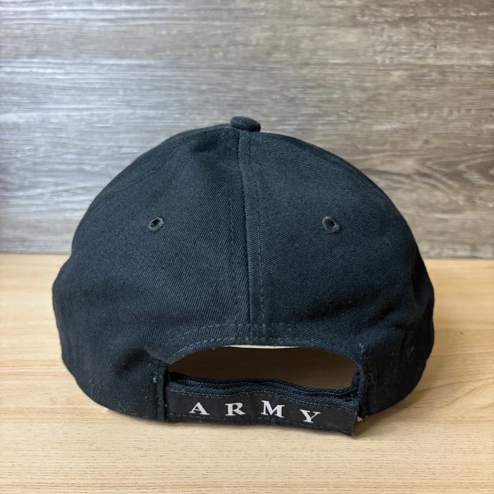 Army Hat Cap Strap Back Black United States Army Strong Adjustable